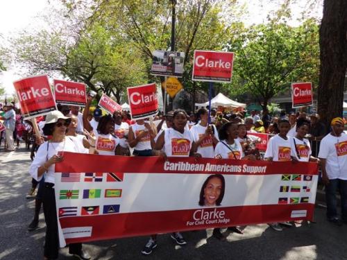 Sharon Clarke with her supporters
